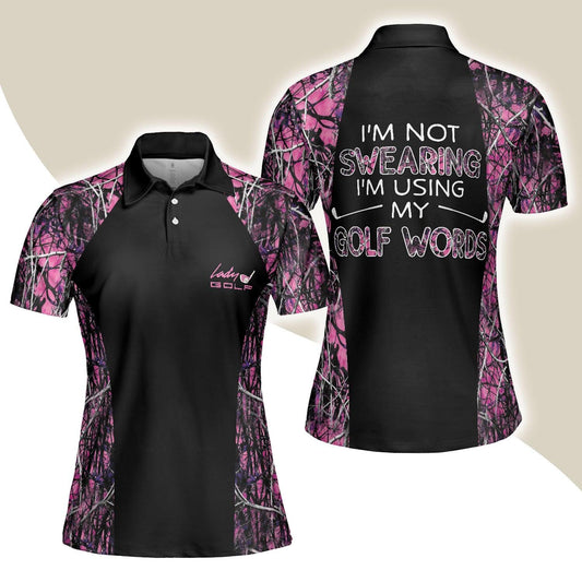 Golf Women Polo Shirt, I'm Not Swearing I'm Using My Golf Words Camouflage Pattern Golf Women Polo Shirts, Gift For Ladies, Female Golfers, Golf Lover - Amzanimalsgift