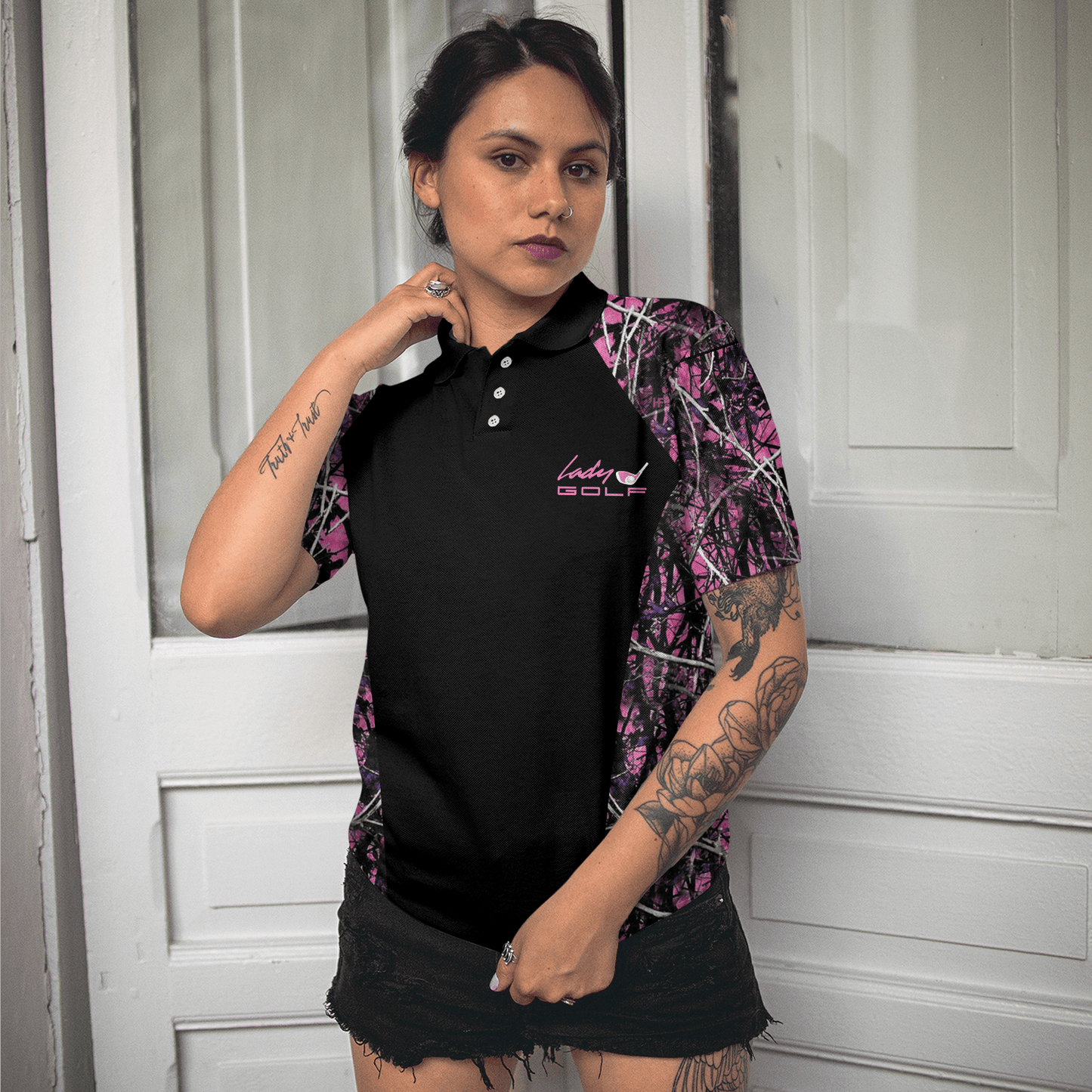 Golf Women Polo Shirt, I'm Not Swearing I'm Using My Golf Words Camouflage Pattern Golf Women Polo Shirts, Gift For Ladies, Female Golfers, Golf Lover - Amzanimalsgift