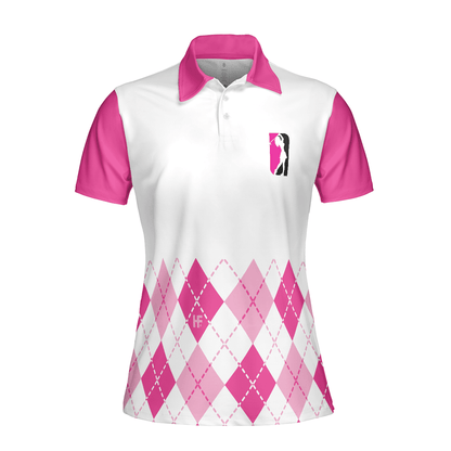 Golf Women Polo Shirt, I Never Lose At The 19th Hole, White And Pink Women Polo Shirts, Best Gift For Golf Lovers, Ladies, Female Golfers - Amzanimalsgift