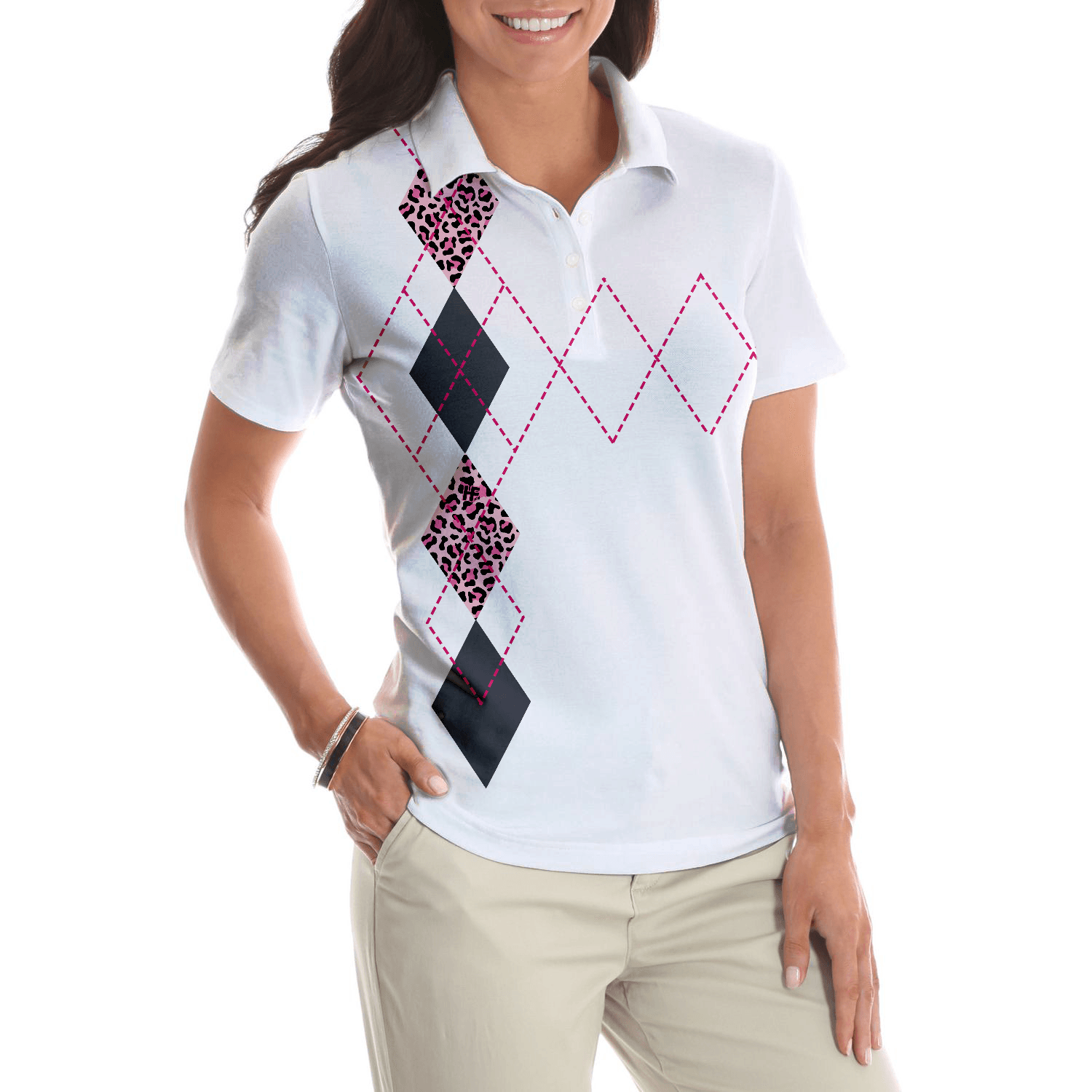Golf Women Polo Shirt, I Only Work To Support My Golf Addiction, Funny White Pink Women Polo Shirts, Best Gift For Golf Lovers, Ladies, Female Golfers - Amzanimalsgift