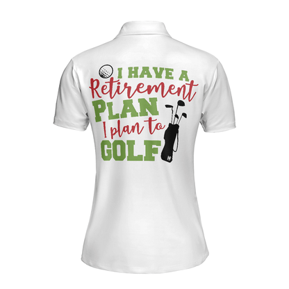 Golf Women Polo Shirt, I Plan To Golf, Red Green Argyle Pattern Women Polo Shirts - Best Gift For Golf Lovers, Ladies, Female Golfers - Amzanimalsgift
