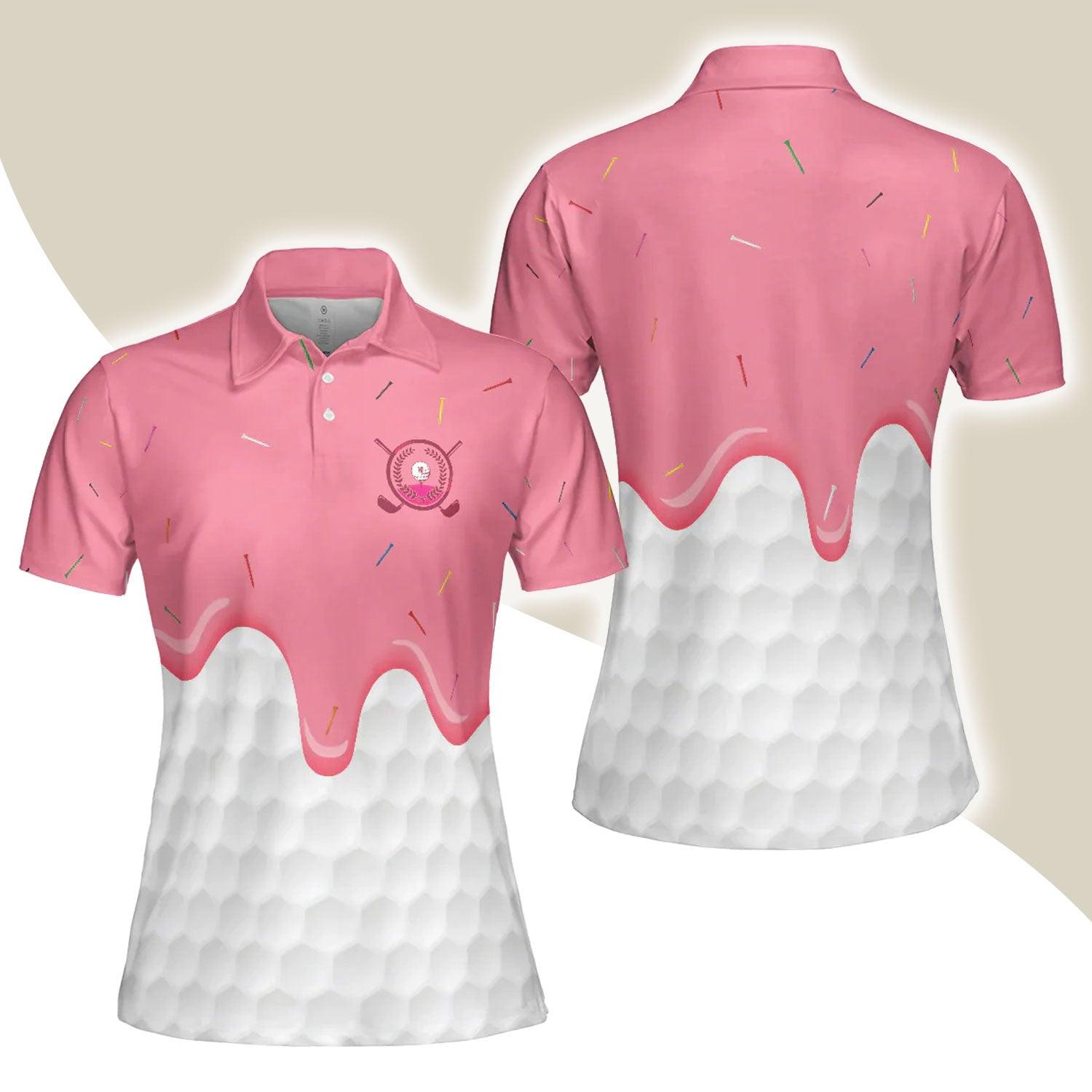 Golf Women Polo Shirt, Ice Cream Melting On Golf Ball Cone Golf Women Polo Shirts, Cool Gift For Ladies, Female, Golfers - Amzanimalsgift