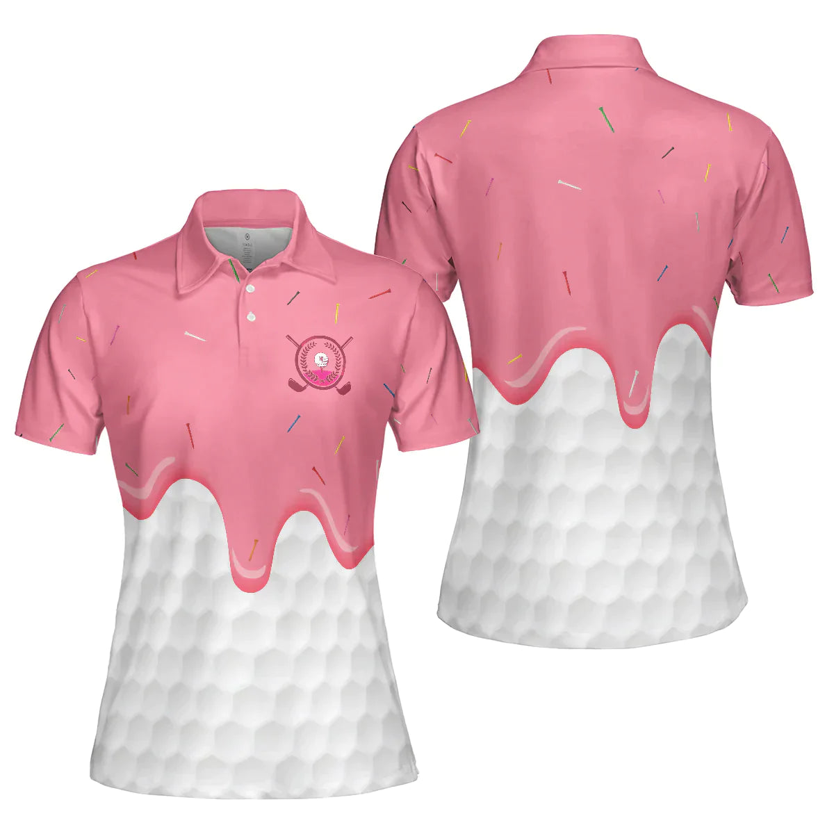 Golf Women Polo Shirt, Ice Cream Melting On Golf Ball Cone Golf Women Polo Shirts, Cool Gift For Ladies, Female, Golfers - Amzanimalsgift
