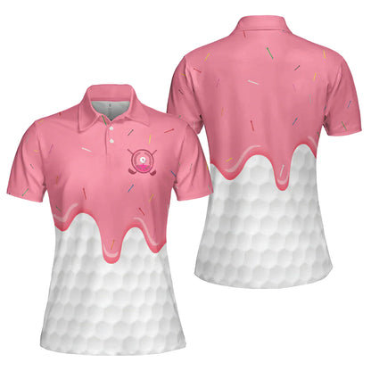 Golf Women Polo Shirt, Ice Cream Melting On Golf Ball Cone Golf Women Polo Shirts, Cool Gift For Ladies, Female, Golfers - Amzanimalsgift