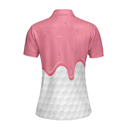 Golf Women Polo Shirt, Ice Cream Melting On Golf Ball Cone Golf Women Polo Shirts, Cool Gift For Ladies, Female, Golfers - Amzanimalsgift