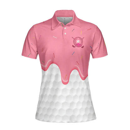 Golf Women Polo Shirt, Ice Cream Melting On Golf Ball Cone Golf Women Polo Shirts, Cool Gift For Ladies, Female, Golfers - Amzanimalsgift