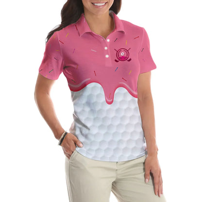 Golf Women Polo Shirt, Ice Cream Melting On Golf Ball Cone Golf Women Polo Shirts, Cool Gift For Ladies, Female, Golfers - Amzanimalsgift