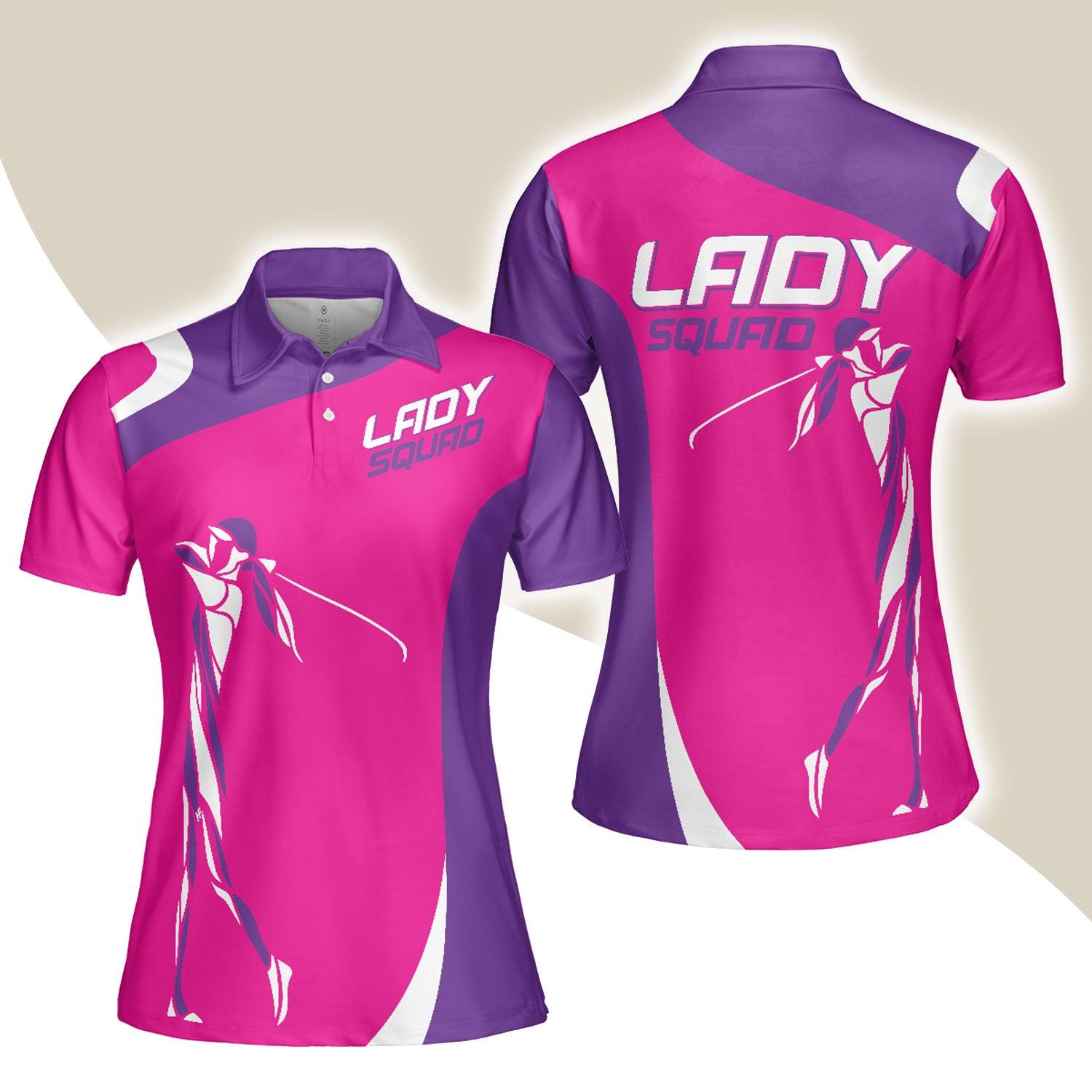 Golf Women Polo Shirt, Lady Squad Golf Girl Purple And Pink Women Polo Shirts, Unique Female Golf Gift For Golfers, Ladies, Golf Lovers - Amzanimalsgift