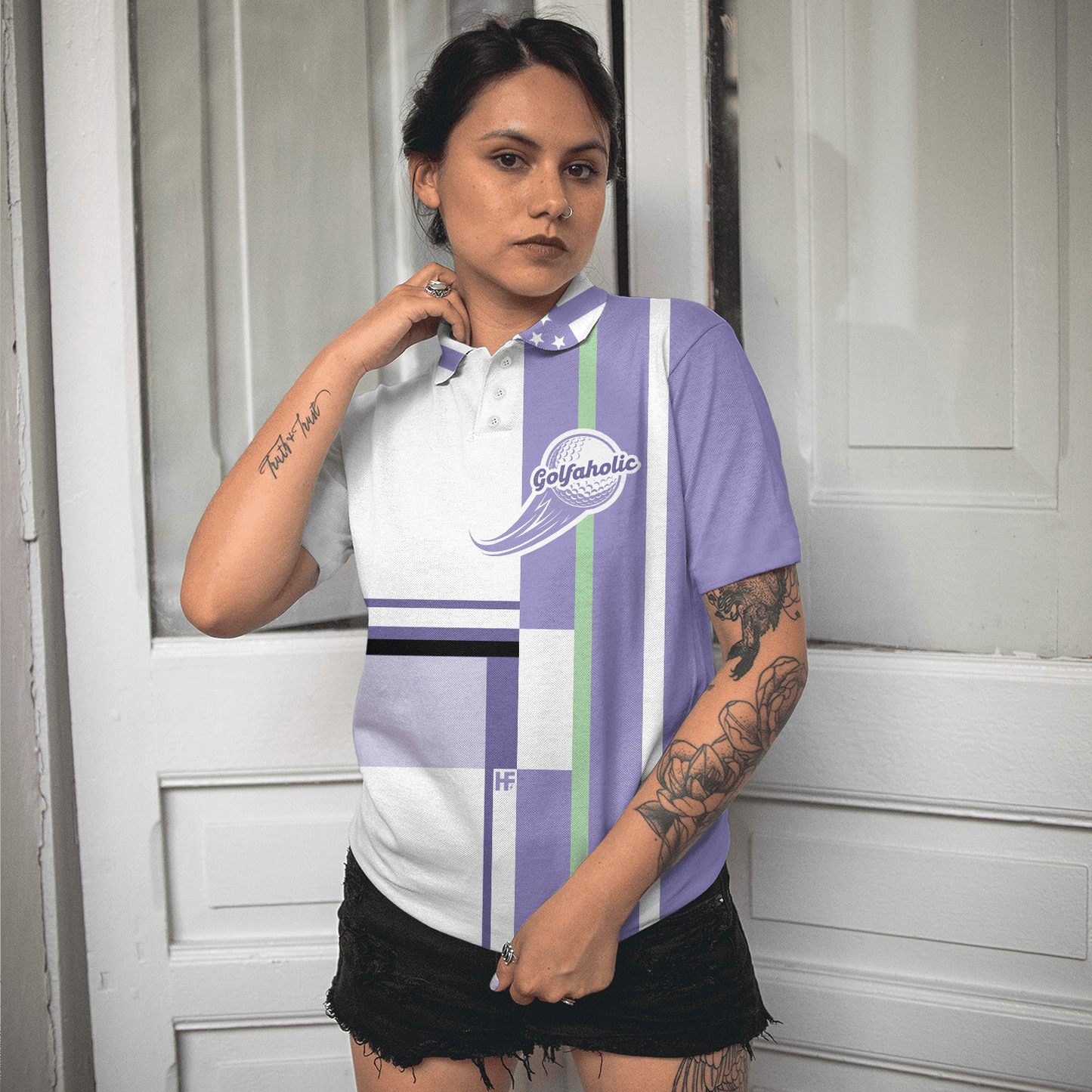 Golf Women Polo Shirt, Lavender Golf Women Polo Shirts, Golfing Gift For Ladies, Golfers, Golf Lovers, I Golf Like A Girl Try To Keep Up - Amzanimalsgift