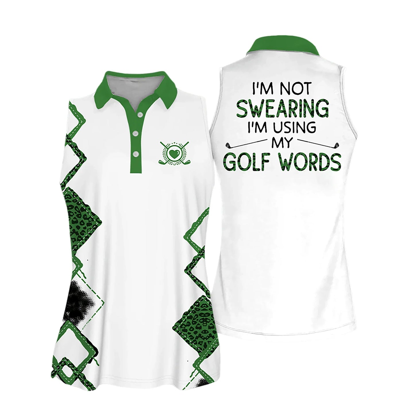 Golf Women Polo Shirt, Leopard Pattern I'm Using My Golf Words Multicolor Women Polo Shirt - Gift For Mother's Day, Golfers, Female, Golf Lovers - Amzanimalsgift