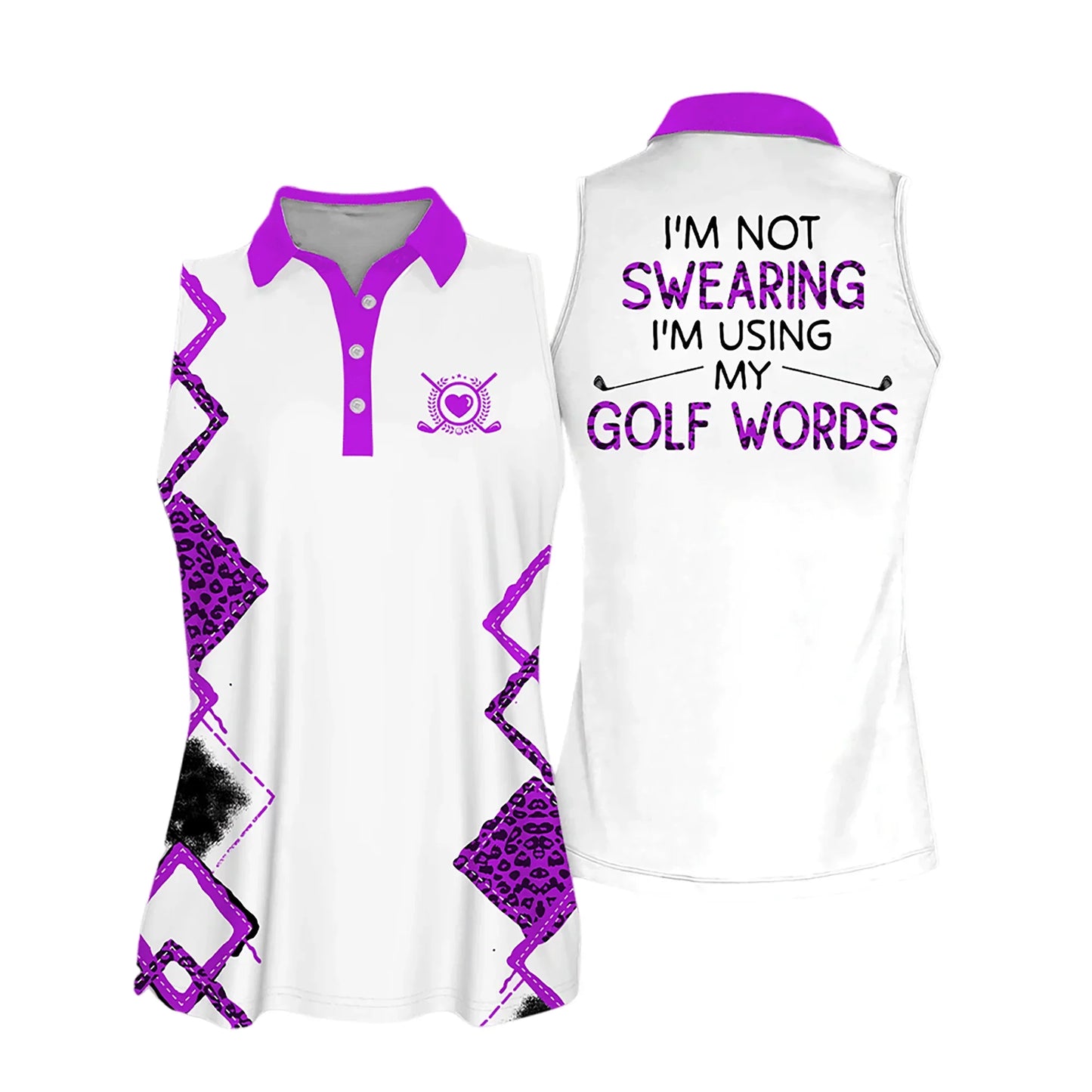 Golf Women Polo Shirt, Leopard Pattern I'm Using My Golf Words Multicolor Women Polo Shirt - Gift For Mother's Day, Golfers, Female, Golf Lovers - Amzanimalsgift