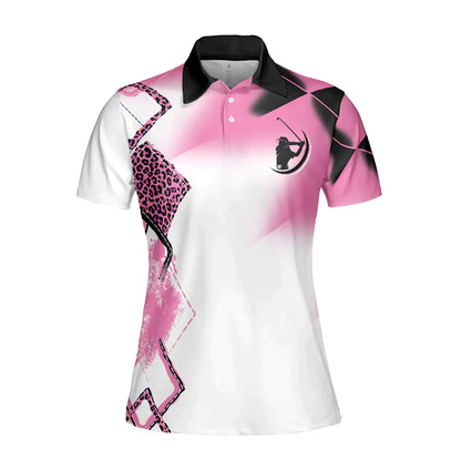 Golf Women Polo Shirt, Leopard Pink Women Polo Shirts, Golfing Gift For Ladies, Golfers, I Searched My Symptoms Turns Out I Just Need To Play Golf - Amzanimalsgift