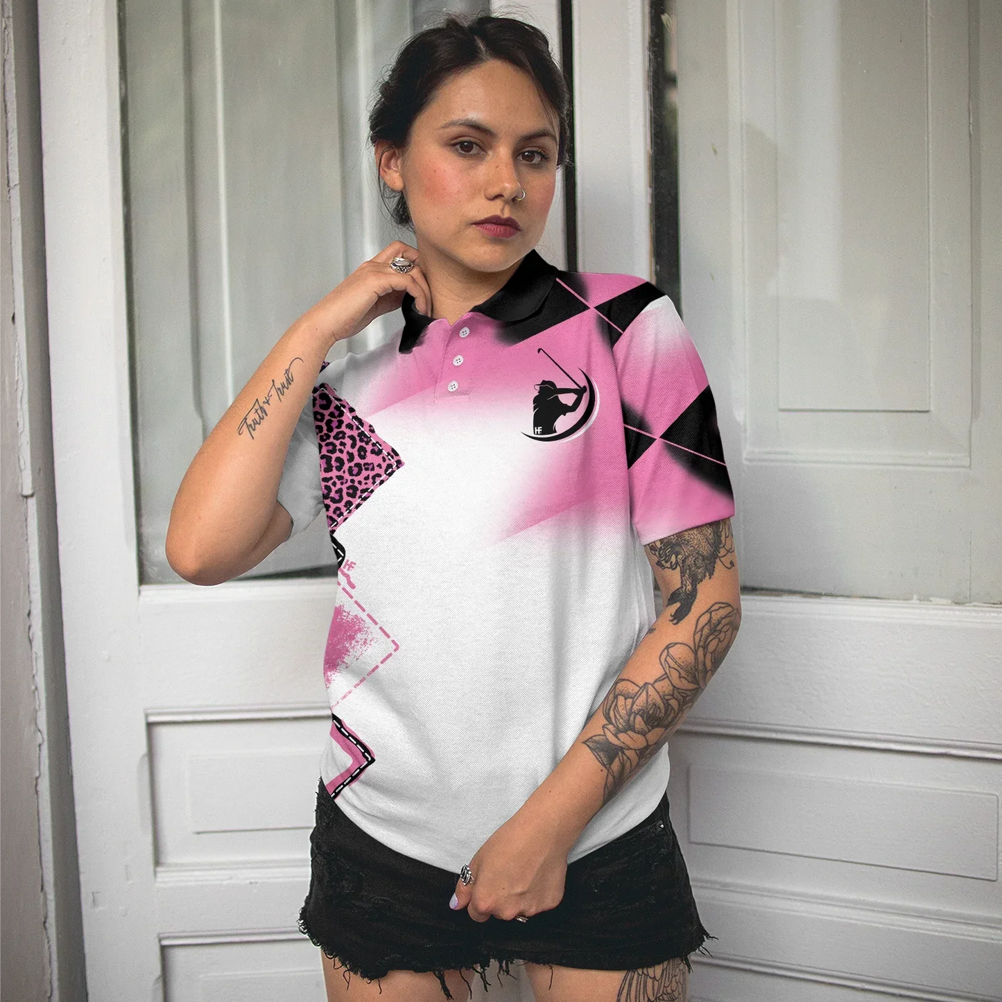 Golf Women Polo Shirt, Leopard Pink Women Polo Shirts, Golfing Gift For Ladies, Golfers, I Searched My Symptoms Turns Out I Just Need To Play Golf - Amzanimalsgift