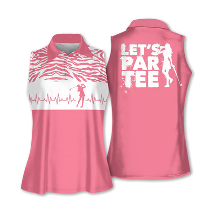 Golf Women Polo Shirt, Let Par Tee Golf Girl Heartbeat Multicolor Women Polo Shirt - Gift For Mother's Day, Golfers, Female, Golf Lover - Amzanimalsgift