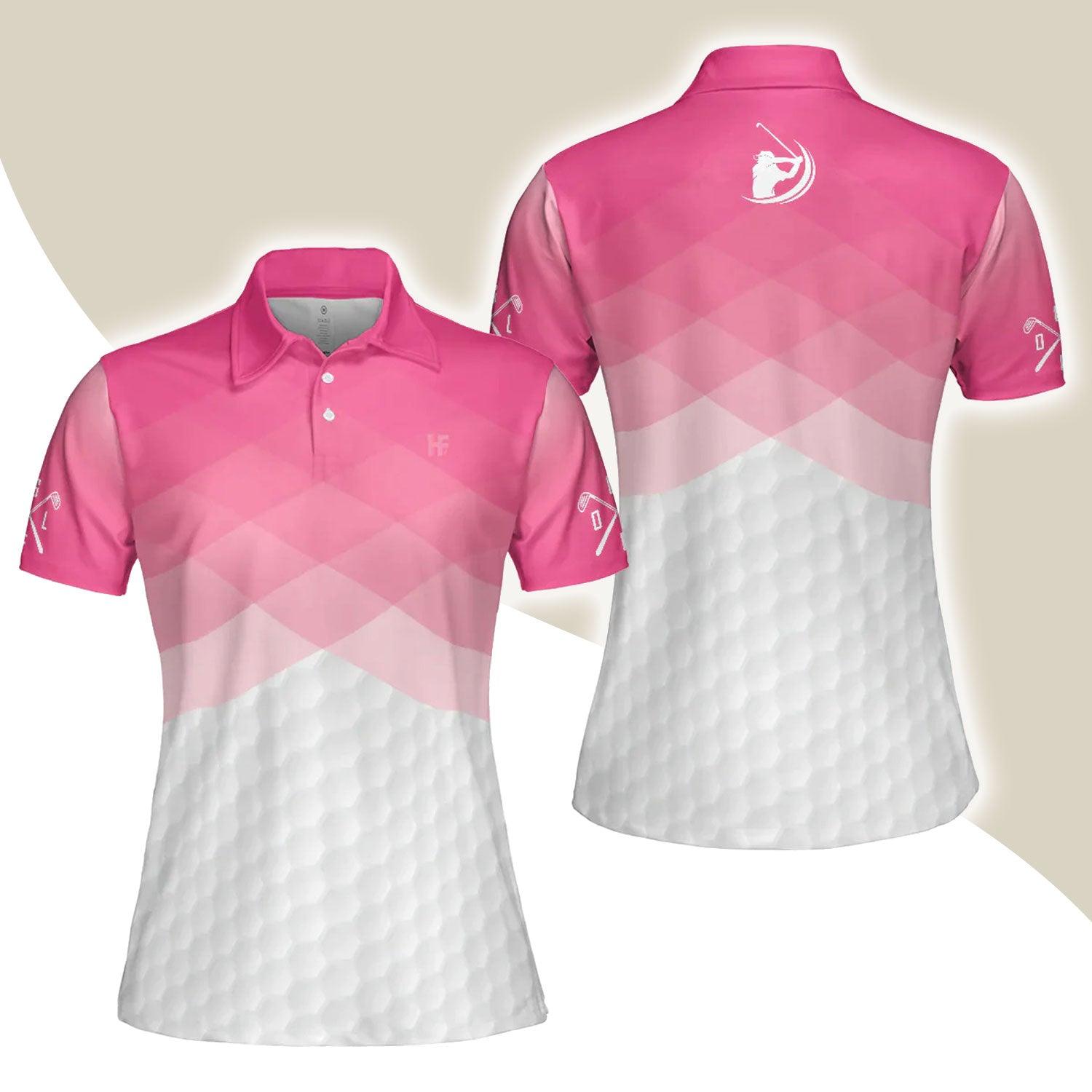 Golf Women Polo Shirt, Pink Argyle Pattern Women Polo Shirts, Gift For Ladies, Golfers, Golf Lovers - Just A Pink Girl Who Loves Playing Golf - Amzanimalsgift