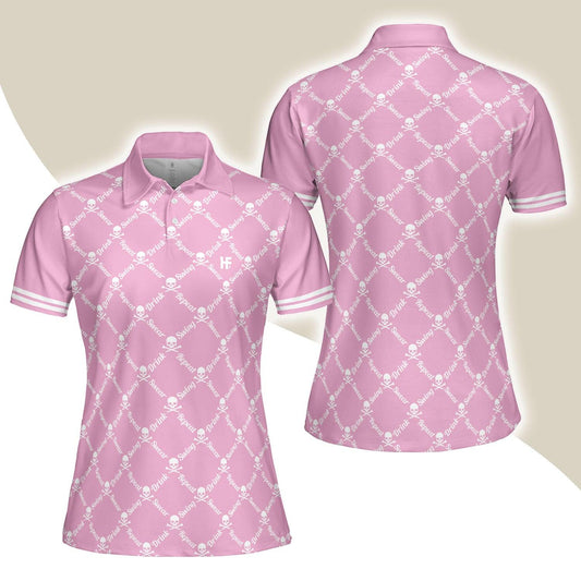 Golf Women Polo Shirt, Pink Golfing Women Polo Shirts, Unique Golf Gift For Ladies, Golfers, Golf Sport Lovers, Female Players - Amzanimalsgift