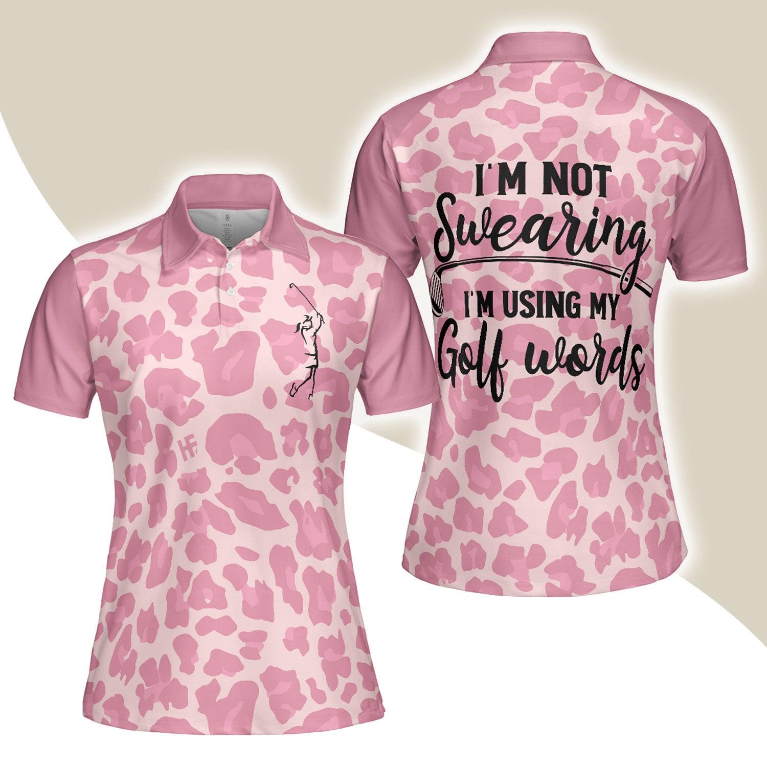 Golf Women Polo Shirt, Pink Leopard Women Polo Shirts, Funny Golf Shirt With Sayings, Best Golfing Gift For Female Golfers, Ladies, Golf Lovers - Amzanimalsgift