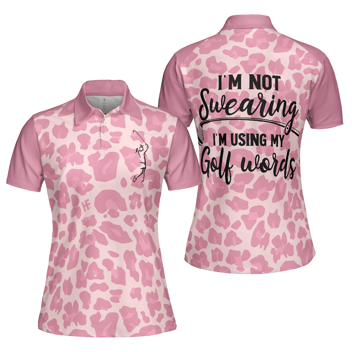 Golf Women Polo Shirt, Pink Leopard Women Polo Shirts, Funny Golf Shirt With Sayings, Best Golfing Gift For Female Golfers, Ladies, Golf Lovers - Amzanimalsgift