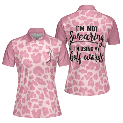 Golf Women Polo Shirt, Pink Leopard Women Polo Shirts, Funny Golf Shirt With Sayings, Best Golfing Gift For Female Golfers, Ladies, Golf Lovers - Amzanimalsgift