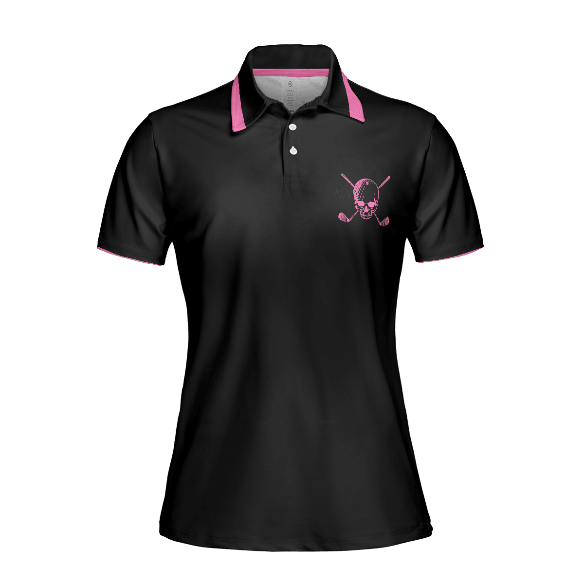 Golf Women Polo Shirt, Pink Skull Black Women Polo Shirts, Simple Golf Shirt Design Gift For Female Golfers, Ladies, Golf Lovers - Amzanimalsgift