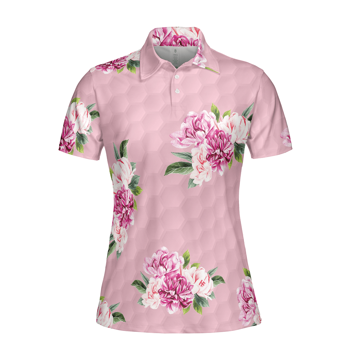 Golf Women Polo Shirt, Pink Watercolor Flowers Women Polo Shirt - Perfect Gift For Female, Ladies, Golfers, Golf Lovers - Amzanimalsgift