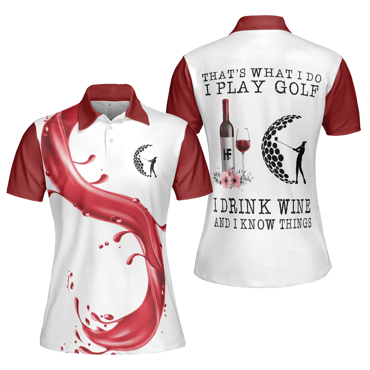 Golf Women Polo Shirt, Play Golf And Drink Wine Women Polo Shirts, Best Golf Gift For Ladies, Golfers, Golf Lovers - Amzanimalsgift