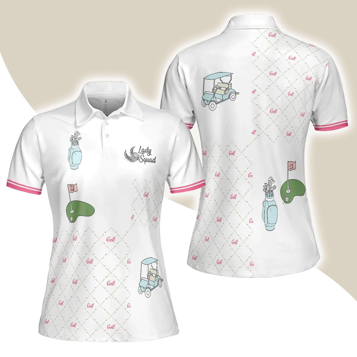 Golf Women Polo Shirt, Ready For A Golf Day Golf, White And Pink Golf Women Polo Shirts, Funny Female Golf Gift For Golfers, Ladies, Golf Lovers - Amzanimalsgift