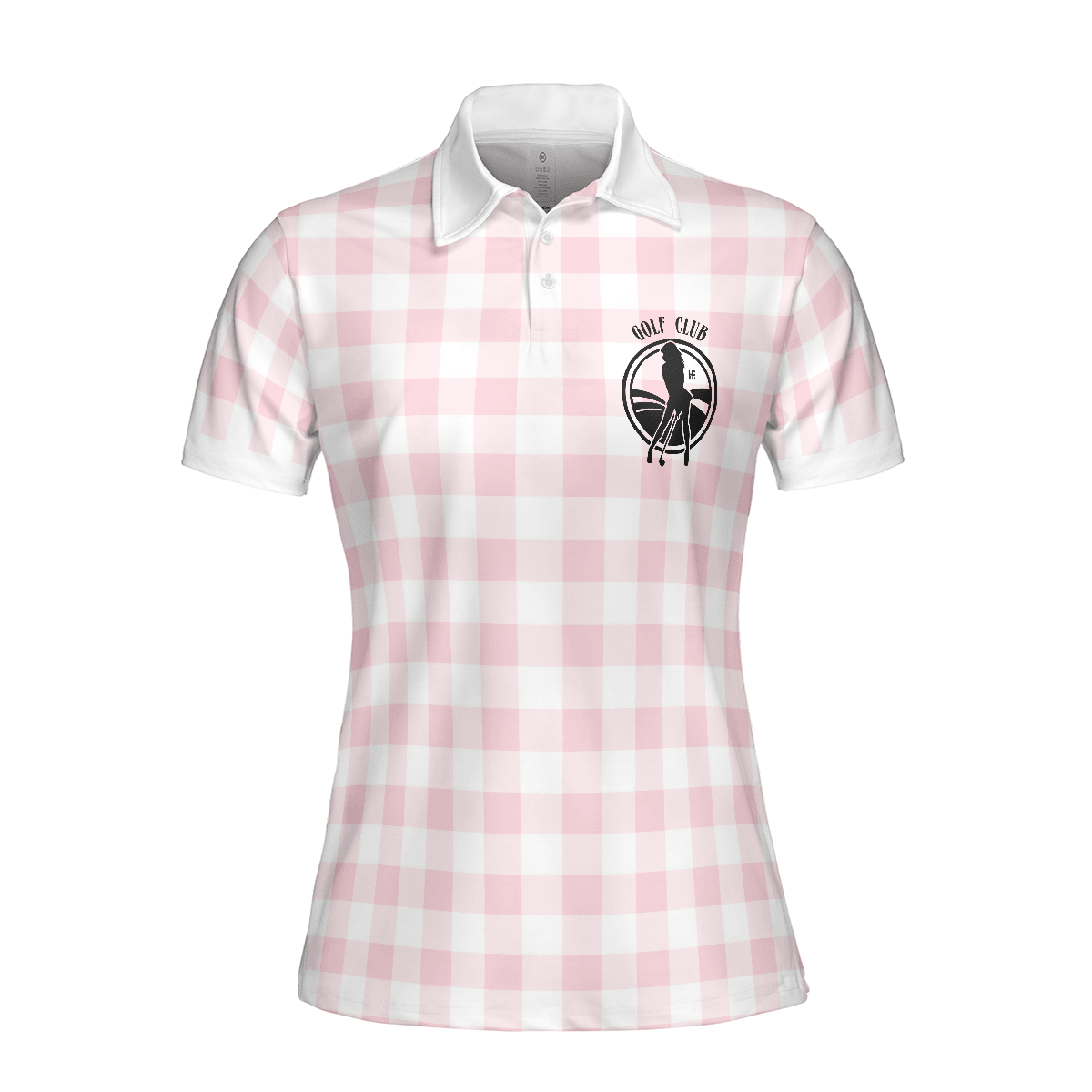 Golf Women Polo Shirt, Sexy Golf Girl With A Golf Club, White And Pink Golf Women Polo Shirts - Best Gift For Ladies, Female, Golfers, Golf Lovers - Amzanimalsgift
