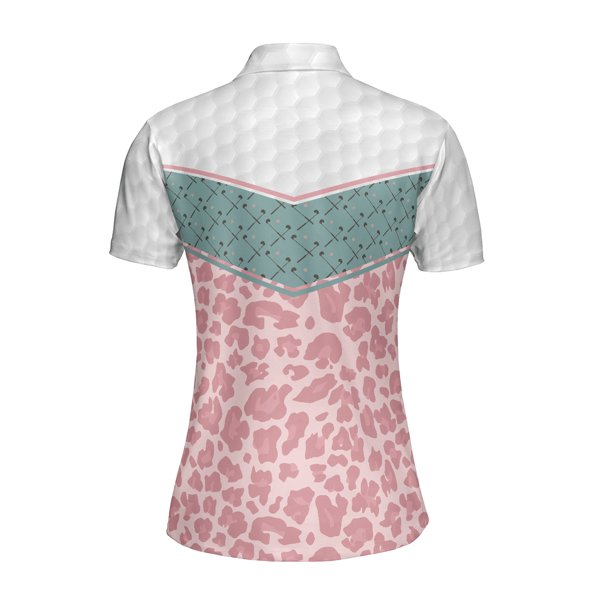 Golf Women Polo Shirt, Striped Golf Clubs Seamless Pattern Leopard Women Polo Shirts, Best Gift For Ladies, Golfers, Golf Lovers - Amzanimalsgift