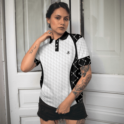 Golf Women Polo Shirt, Swing Swear With Skull Argyle Pattern Golf Women Polo Shirts, Basic Ladies Golf Shirt - Perfect Gift For Women, Ladies - Amzanimalsgift