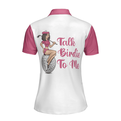 Golf Women Polo Shirt, Talk Birdie To Me, Best Pink Argyle And Leopard Pattern Women Polo Shirts, Perfect Cool Golfing Gift For Ladies, Golfers - Amzanimalsgift