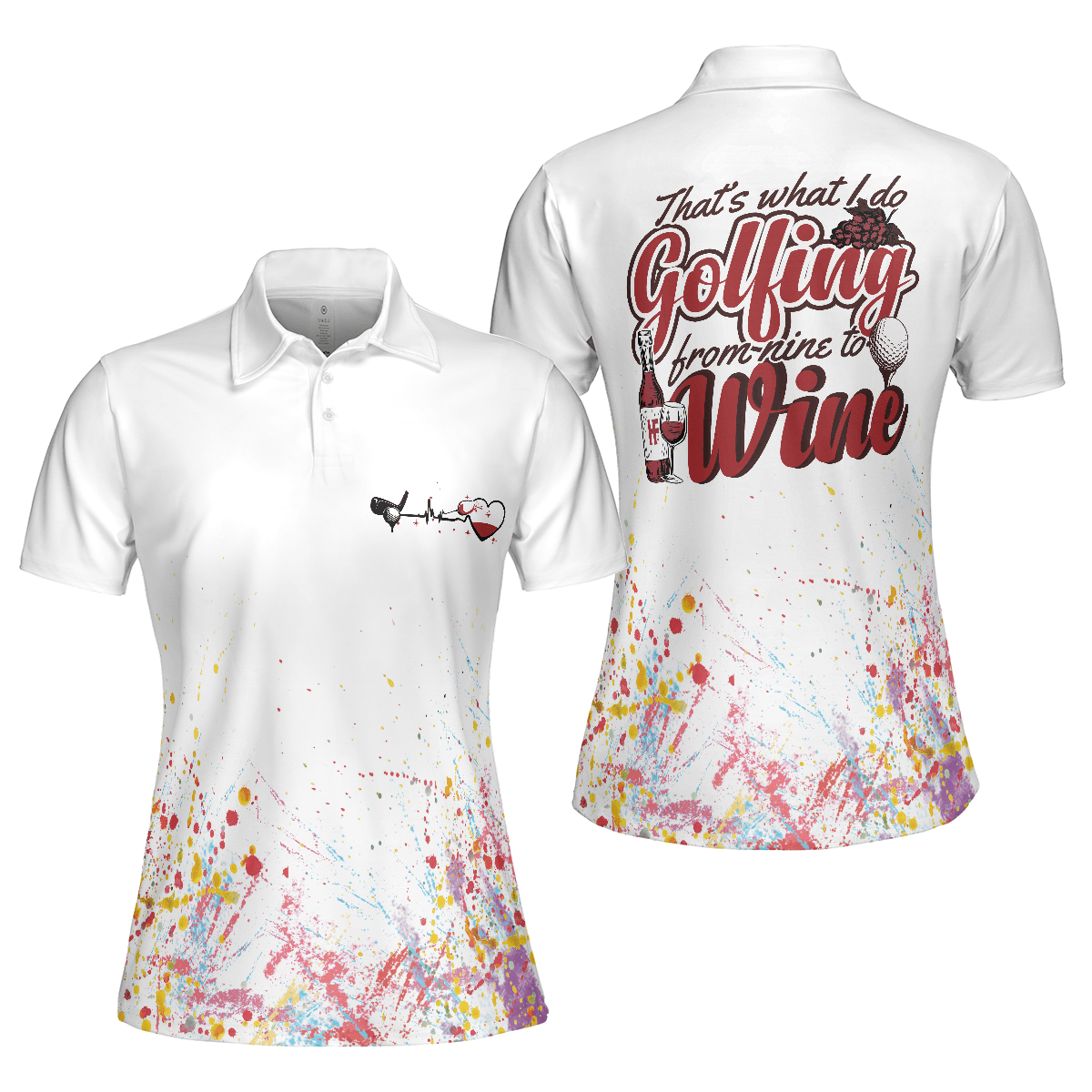 Golf Women Polo Shirt, That's What I Do Golfing From Nine To Wine Women Polo Shirts, Golf Gift For Wine Lovers, Female Golfers, Ladies, Golf Lovers - Amzanimalsgift