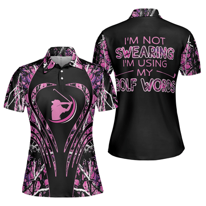 Golf Women Polo Shirt, Thinning Layout Camouflage Pattern I'm Not Swearing I'm Using My Golf Words Golf Women Polo Shirt - Perfect Gift For Women - Amzanimalsgift