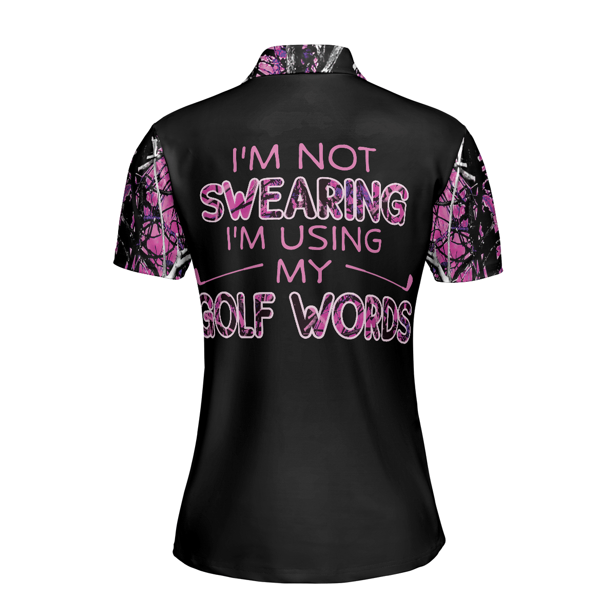 Golf Women Polo Shirt, Thinning Layout Camouflage Pattern I'm Not Swearing I'm Using My Golf Words Golf Women Polo Shirt - Perfect Gift For Women - Amzanimalsgift