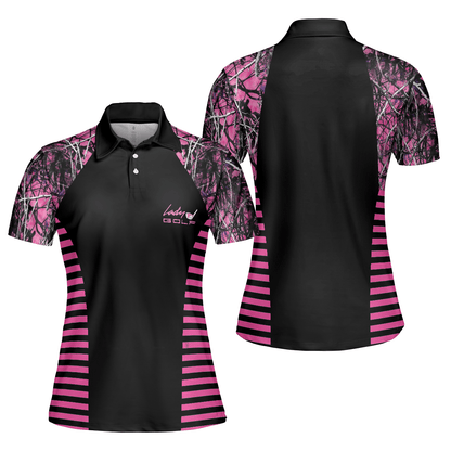 Golf Women Polo Shirt - Thinning Layout Sexy Golf Girl Pink Camouflage Pattern Golf Women Polo Shirt - Perfect Polo Shirt For Golf Lovers, Golfers - Amzanimalsgift