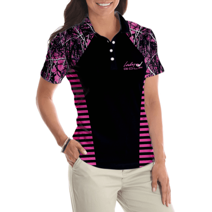 Golf Women Polo Shirt - Thinning Layout Sexy Golf Girl Pink Camouflage Pattern Golf Women Polo Shirt - Perfect Polo Shirt For Golf Lovers, Golfers - Amzanimalsgift