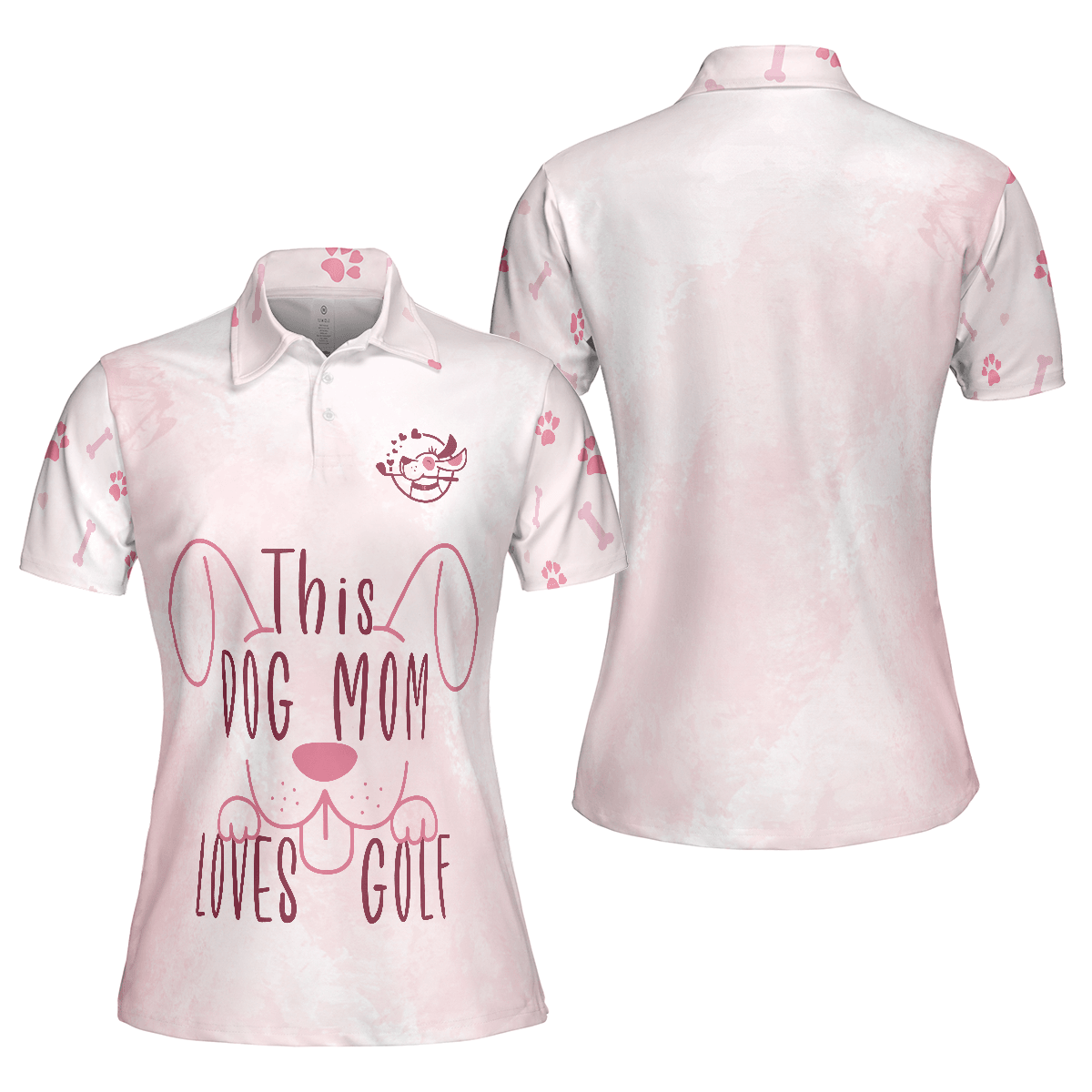 Golf Women Polo Shirt, This Dog Mom Loves Golf Women Polo Shirt, Perfect Cool Golfing Gift For Dog Lovers, Ladies, Female, Golfers, Golf Lovers - Amzanimalsgift