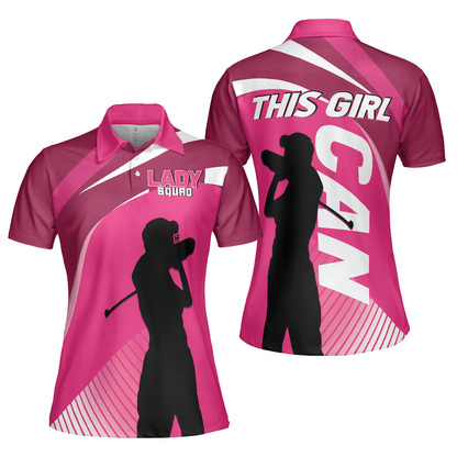 Golf Women Polo Shirt, This Girl Can Golf Girl Women Polo Shirt, Perfect Cool Golfing Gift For Ladies, Female, Golfers, Golf Lovers - Amzanimalsgift