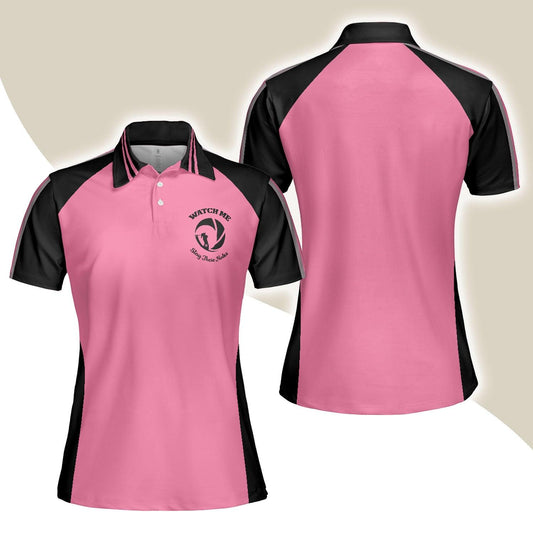 Golf Women Polo Shirt, Watch Me Slay These Holes Women Polo Shirts, Pink And Black Polo Shirt - Perfect Gift For Ladies, Golfers - Amzanimalsgift