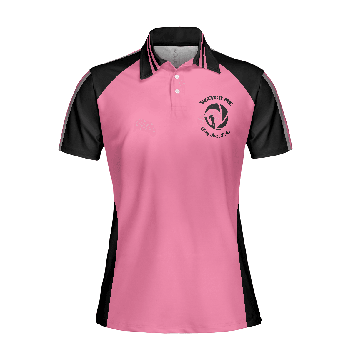 Golf Women Polo Shirt, Watch Me Slay These Holes Women Polo Shirts, Pink And Black Polo Shirt - Perfect Gift For Ladies, Golfers - Amzanimalsgift