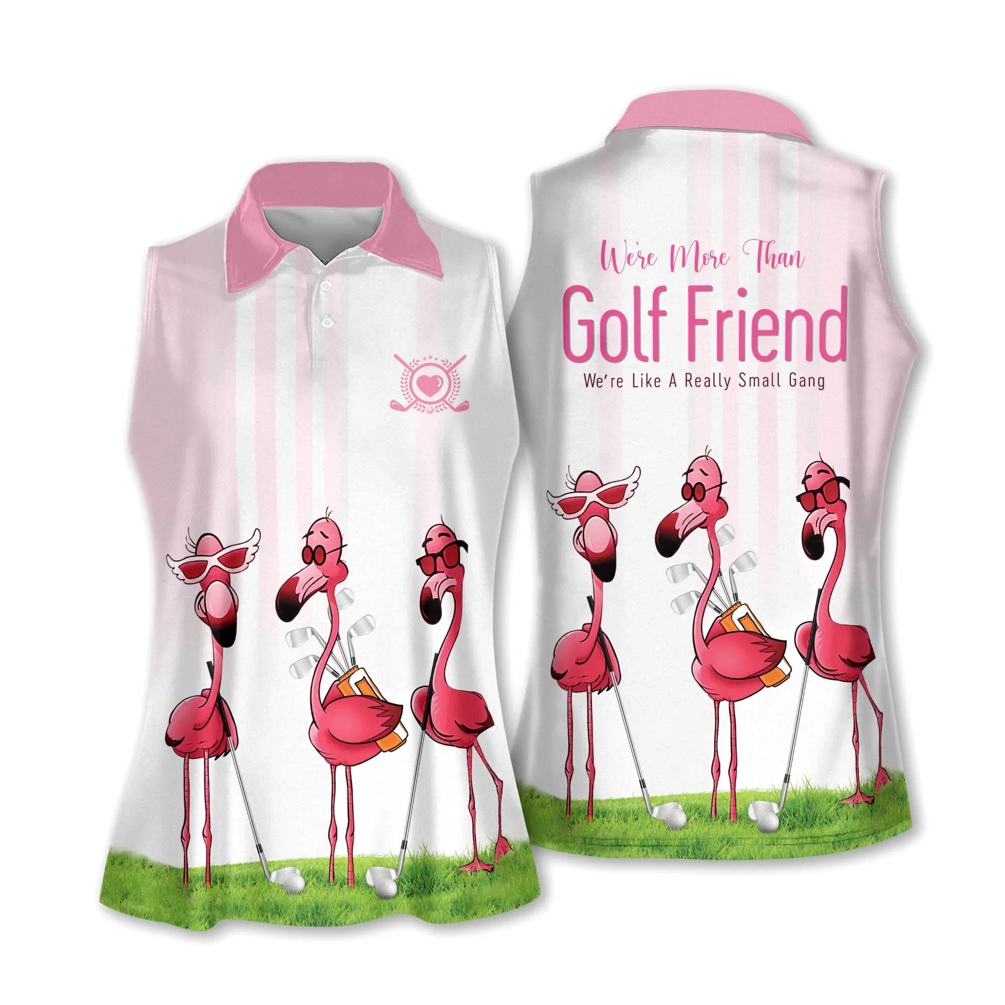 Golf Women Polo Shirt, We Are More Than Golf Friends Funny Flamingo Women Polo Shirt - Gift Sport For Mother's Day, Golfers, Golf Lover - Amzanimalsgift