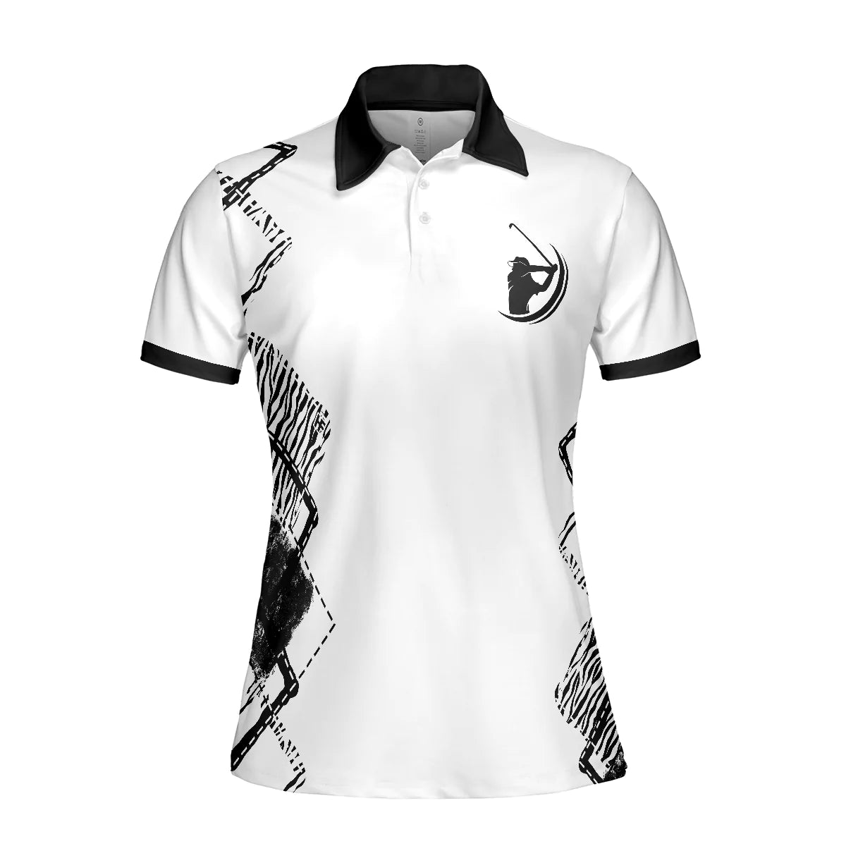 Golf Women Polo Shirt, White And Black Argyle Pattern Women Polo Shirts, Gift For Golfers, I Play Golf Because I Like It Not Because I'm Good At It - Amzanimalsgift