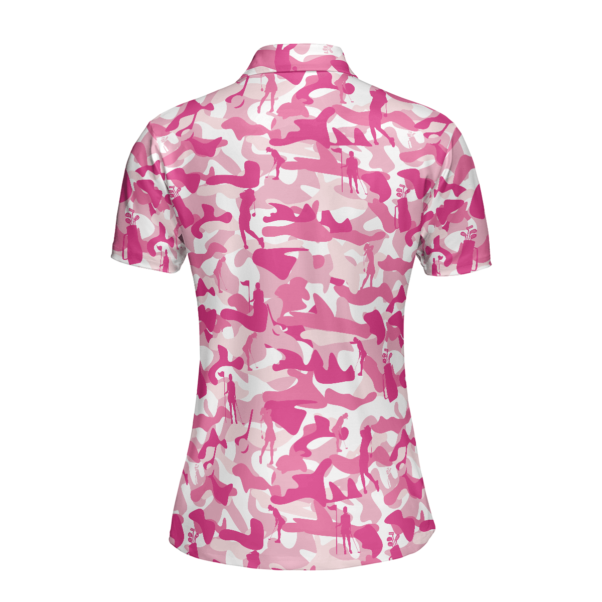 Golf Women Polo Shirt - White Pink Camouflage Thinning Layout Women Polo Shirt, Best Golf Shirt For Golfers - Perfect Gift For Women, Golf Lover - Amzanimalsgift