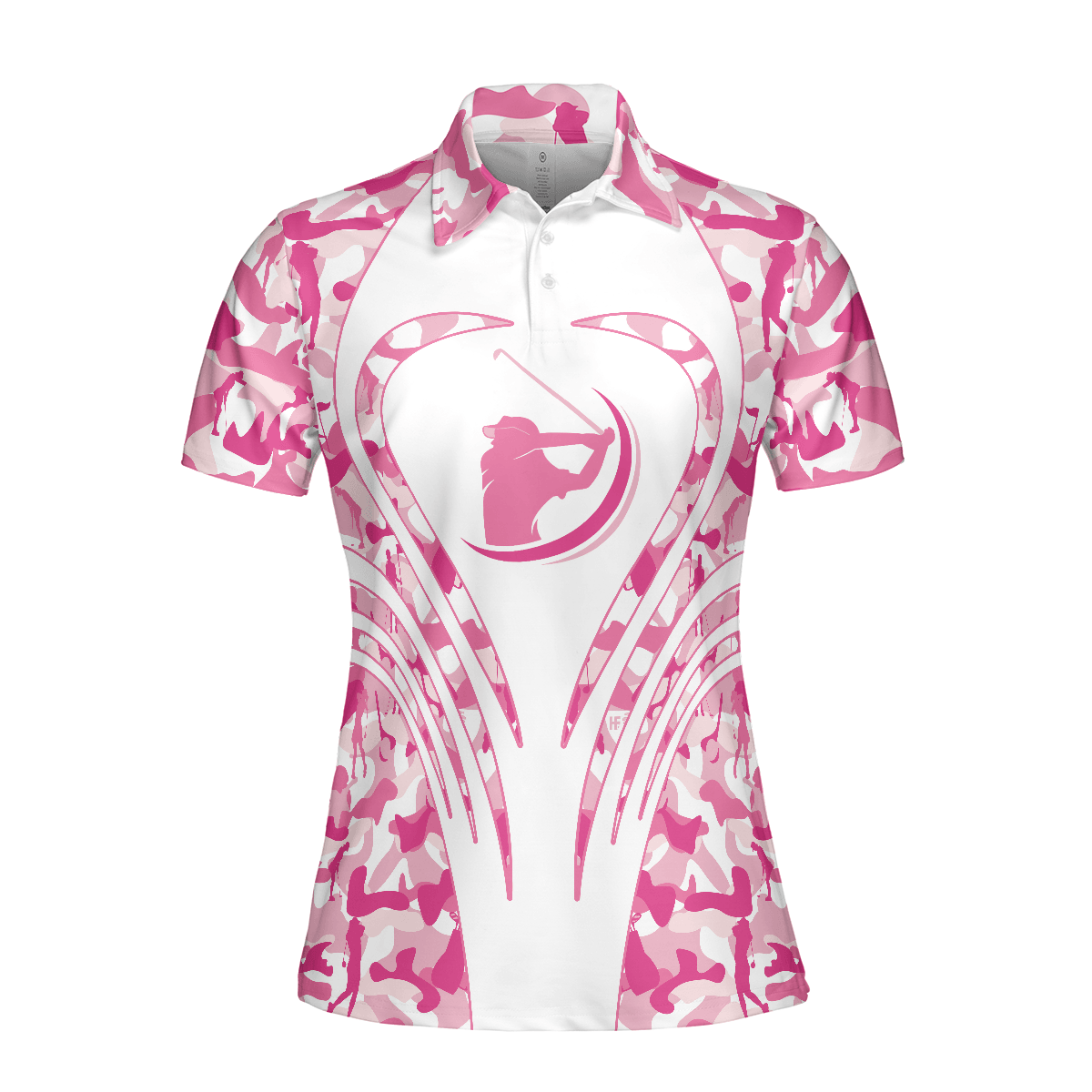 Golf Women Polo Shirt - White Pink Camouflage Thinning Layout Women Polo Shirt, Best Golf Shirt For Golfers - Perfect Gift For Women, Golf Lover - Amzanimalsgift