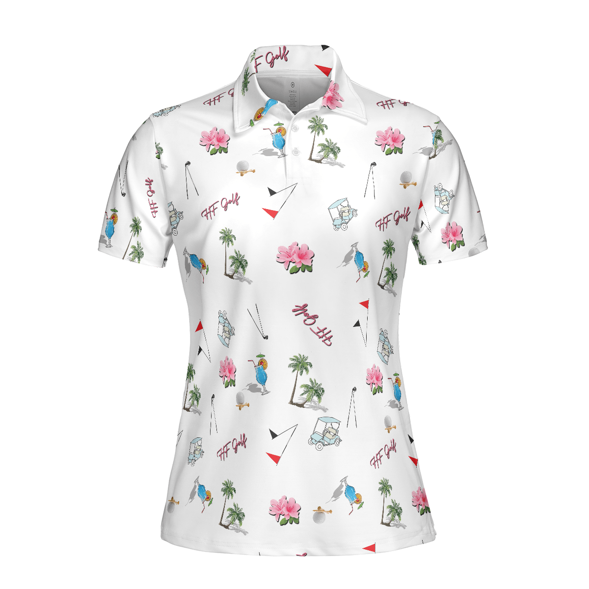 Golf Women Polo Shirt, With Golf Equipments In Summer Women Polo Shirts, Best Female Gift For Golf Lovers, Ladies, Golfers - Amzanimalsgift