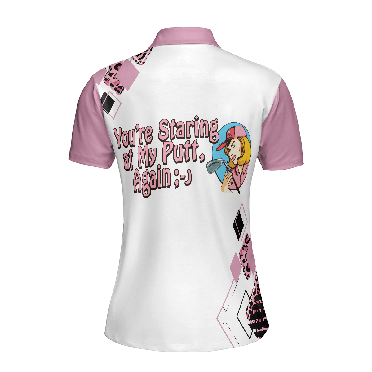 Golf Women Polo Shirt - You're Staring At My Putt Again Argyle Pattern Golf Women Polo Shirts, Best Golf Shirt For Ladies - Perfect Gift For Golfers - Amzanimalsgift