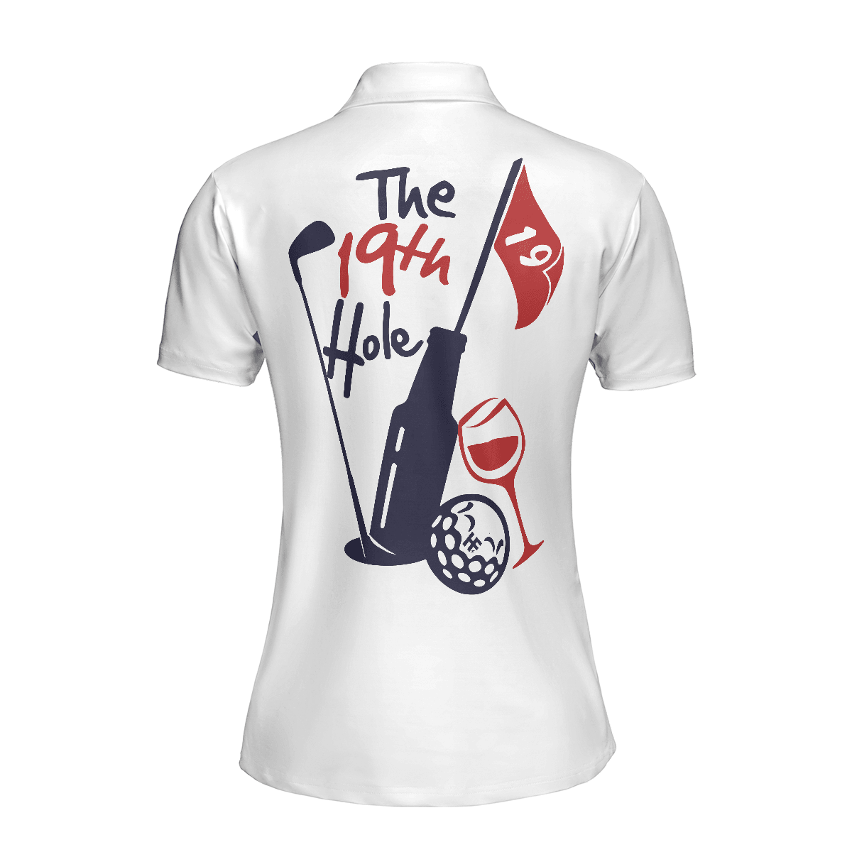 Golf Women Polo Shirts - Red White Blue Argyle Pattern The 19th Hole Golf Women Polo Shirt - Perfect Gift For Women, Golfers, Golf Lover - Amzanimalsgift