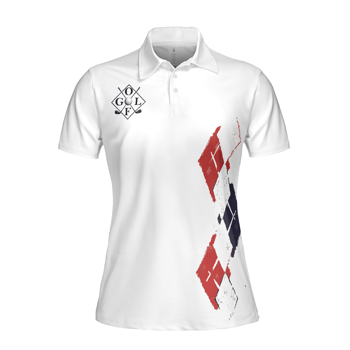 Golf Women Polo Shirts - Red White Blue Argyle Pattern The 19th Hole Golf Women Polo Shirt - Perfect Gift For Women, Golfers, Golf Lover - Amzanimalsgift