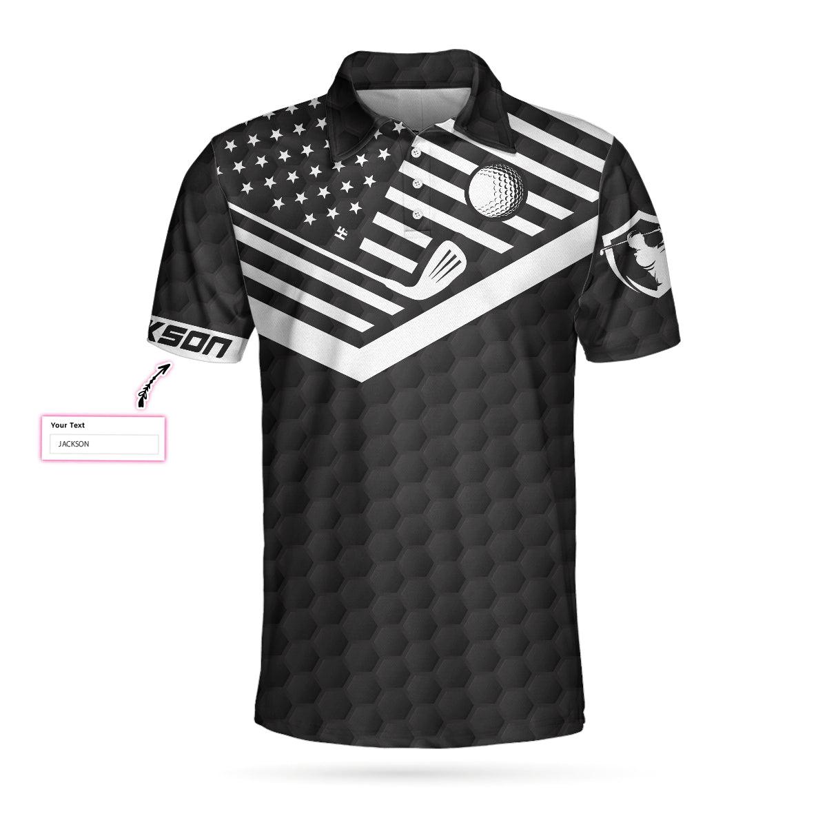 Golfer Custom Polo Shirt, I Am A Golfer Custom Men Polo Shirt, Personalized Black American Flag Polo Shirt, Cool Golf Shirt For Men - Amzanimalsgift