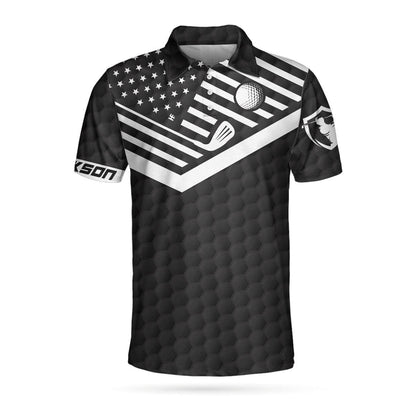 Golfer Custom Polo Shirt, I Am A Golfer Custom Men Polo Shirt, Personalized Black American Flag Polo Shirt, Cool Golf Shirt For Men - Amzanimalsgift